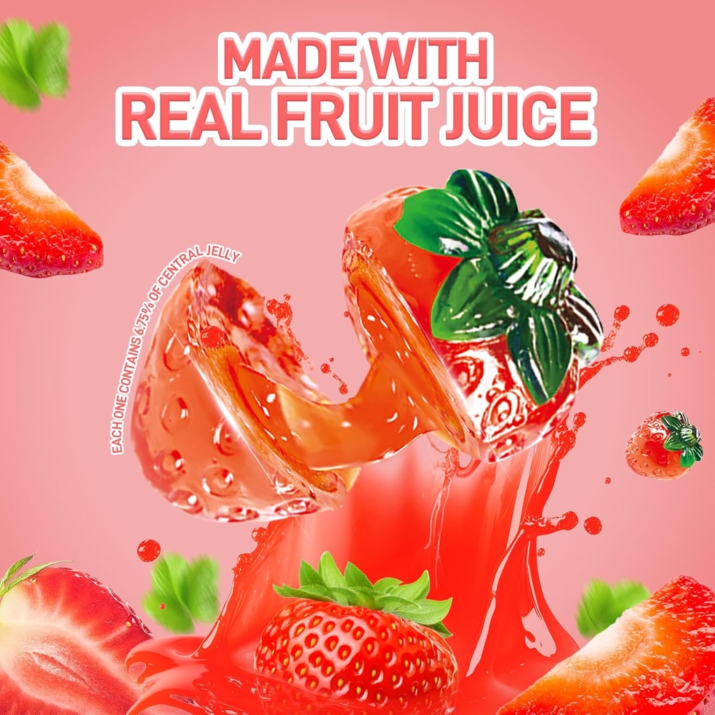 Amos - 4D Fruit Gummy Strawberry 65g