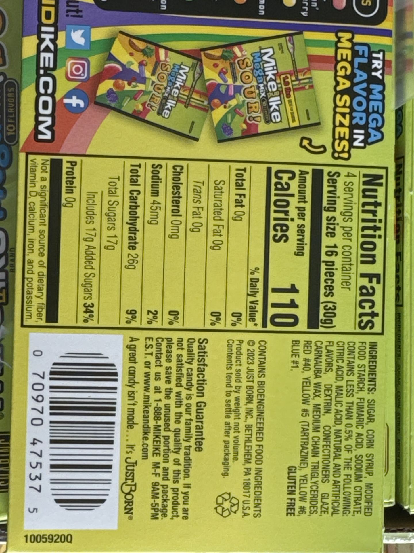 Mike & Ike Sour Mega Mix 120g