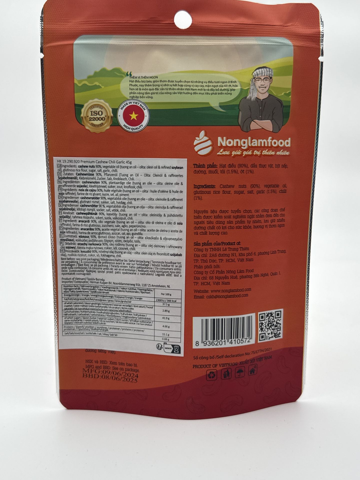 NLF Premium Cashew Chili Garlic 45g