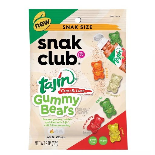 Snak Club Tajin Gummy Bears 57g