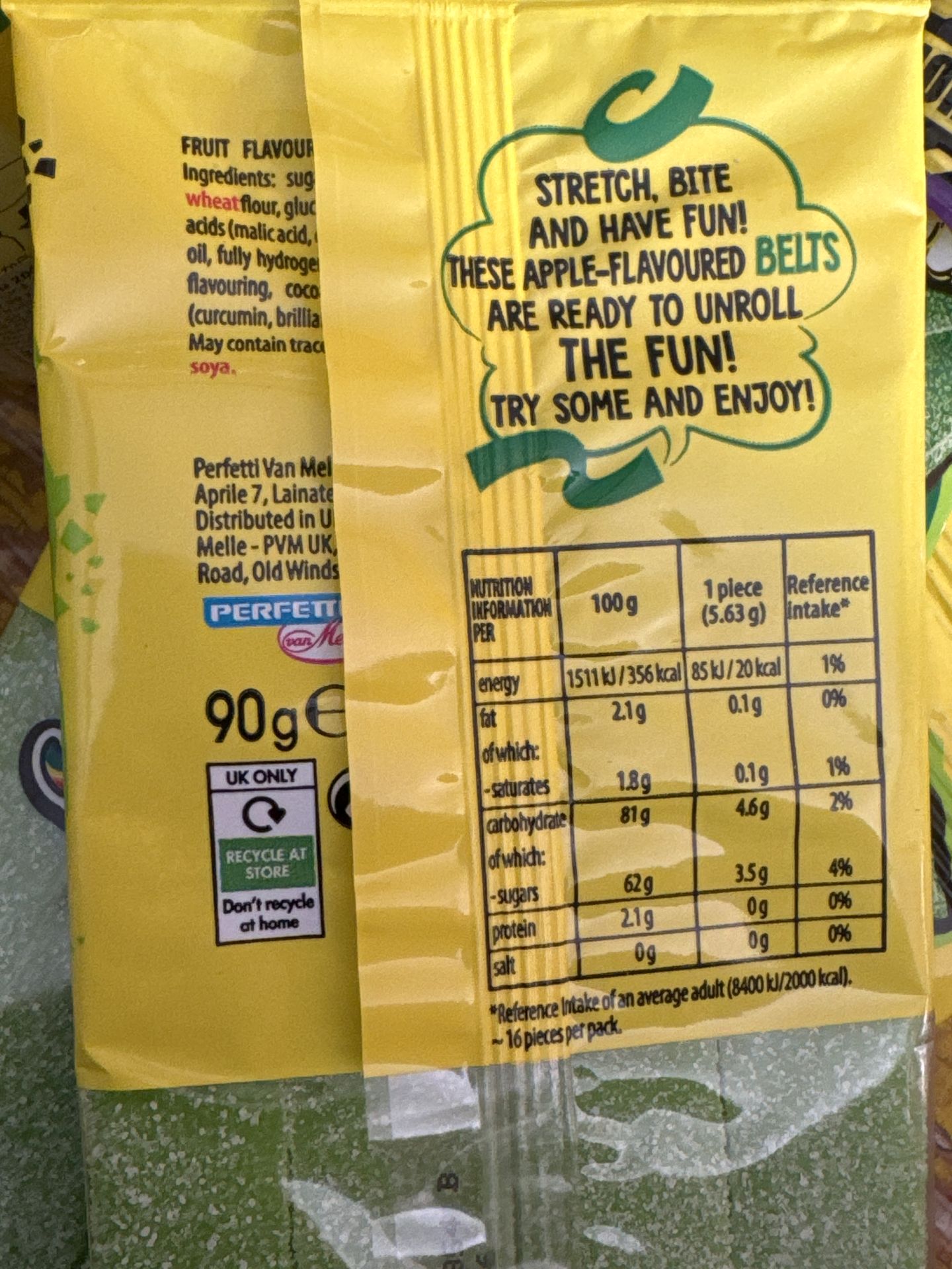 Chupa Chups Sour Belts Apple 90g