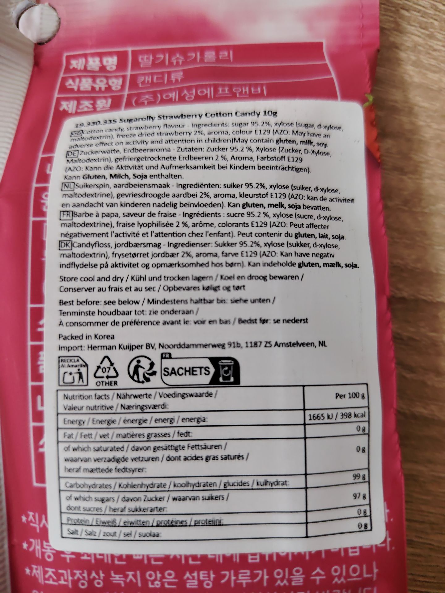 Sugarolly Cotton Candy Strawberry 10g